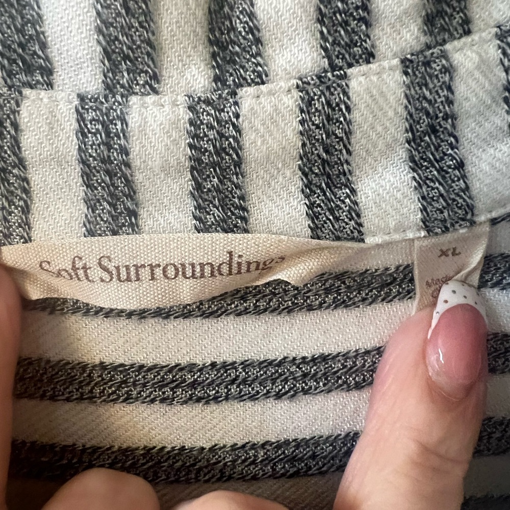 Soft Surroundings Black and White Striped Top - Picture 3 of 4